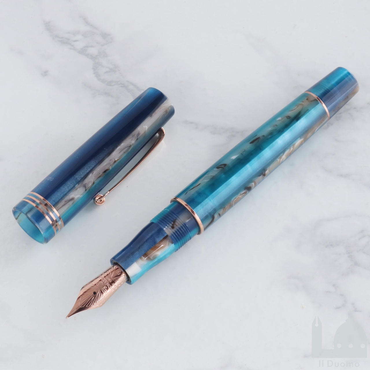 Theo van Rysselberghe、海外版超希少レゾネ、新品高級額装付 レオナルド モーメントゼロ ハワイブルー 万年筆 14Kニブ（ロジウム