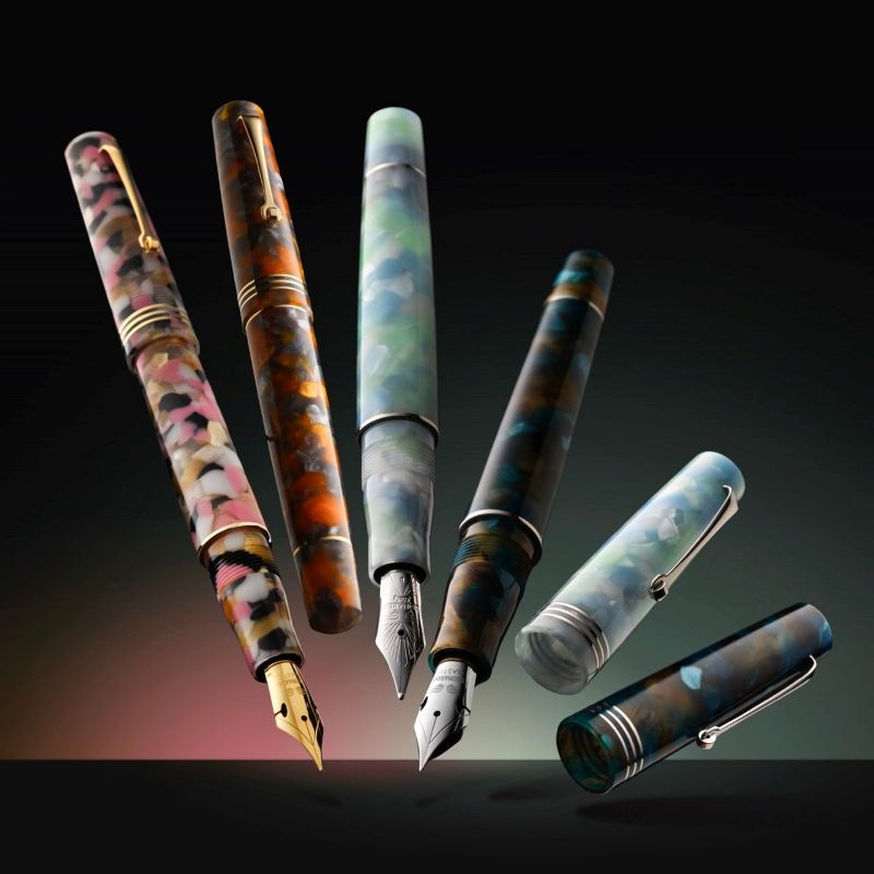 レオナルド モーメントゼロ ラヴァ＆チェネレ 万年筆 (シルバートリム